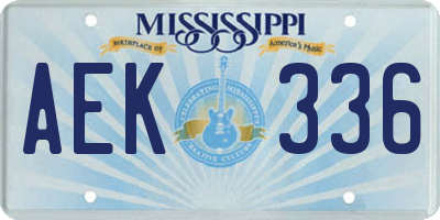 MS license plate AEK336
