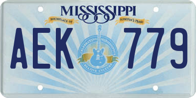 MS license plate AEK779
