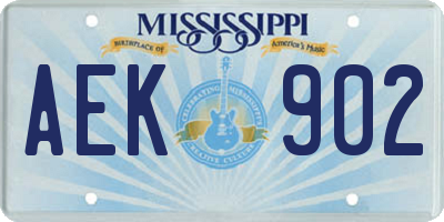 MS license plate AEK902