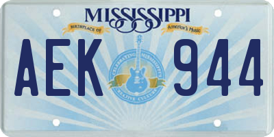 MS license plate AEK944