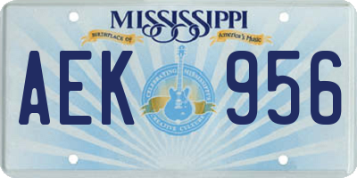 MS license plate AEK956