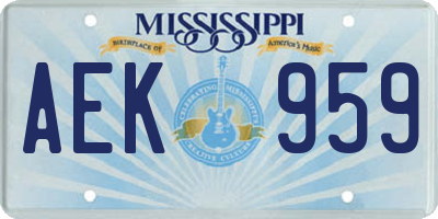 MS license plate AEK959