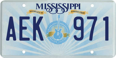 MS license plate AEK971