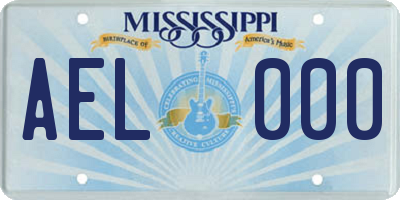 MS license plate AEL000
