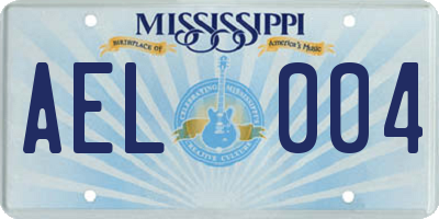 MS license plate AEL004