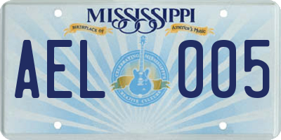 MS license plate AEL005