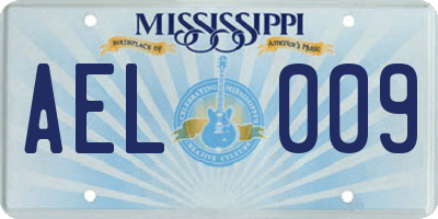 MS license plate AEL009