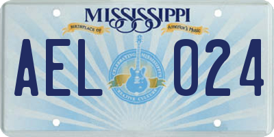 MS license plate AEL024
