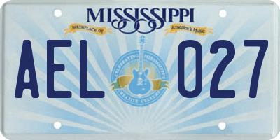 MS license plate AEL027