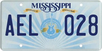 MS license plate AEL028