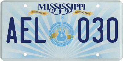 MS license plate AEL030
