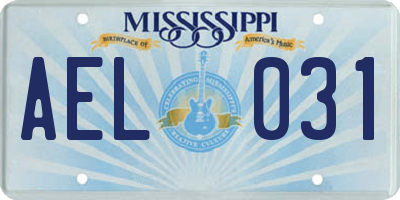 MS license plate AEL031