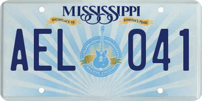MS license plate AEL041