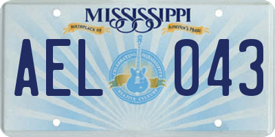 MS license plate AEL043
