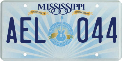 MS license plate AEL044