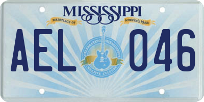 MS license plate AEL046