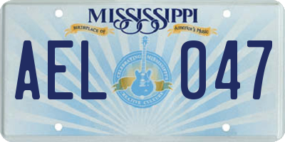 MS license plate AEL047