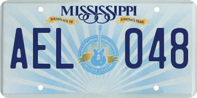 MS license plate AEL048