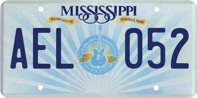 MS license plate AEL052