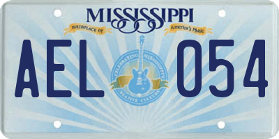 MS license plate AEL054
