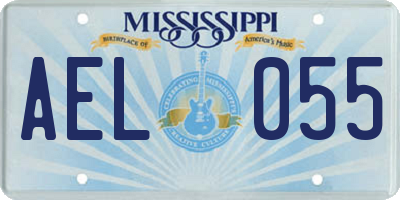 MS license plate AEL055