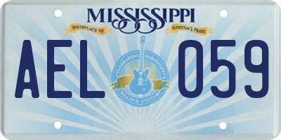 MS license plate AEL059