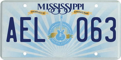 MS license plate AEL063