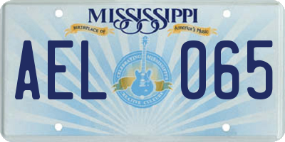MS license plate AEL065