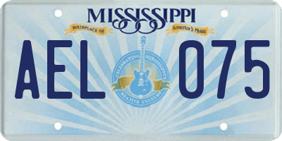 MS license plate AEL075