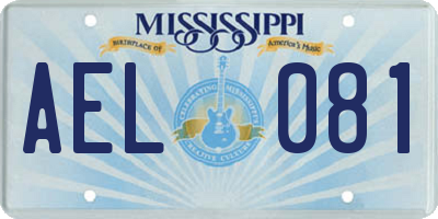 MS license plate AEL081