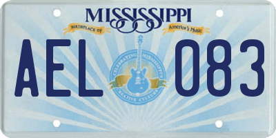 MS license plate AEL083