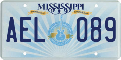 MS license plate AEL089