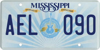 MS license plate AEL090