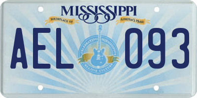 MS license plate AEL093