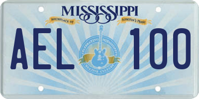 MS license plate AEL100