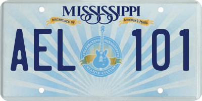 MS license plate AEL101