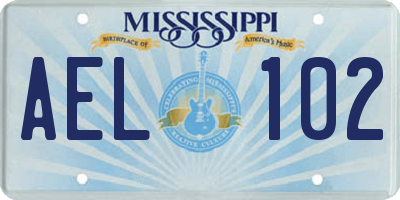 MS license plate AEL102
