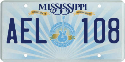 MS license plate AEL108