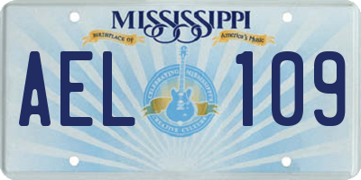 MS license plate AEL109