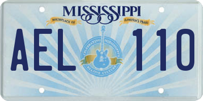 MS license plate AEL110