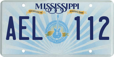 MS license plate AEL112