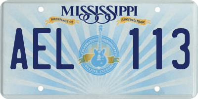 MS license plate AEL113