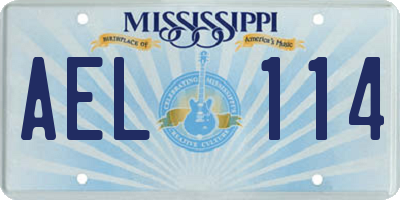 MS license plate AEL114