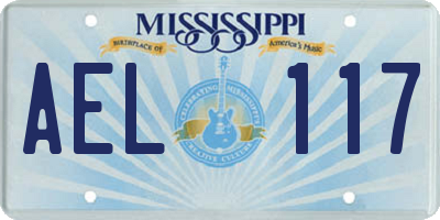 MS license plate AEL117