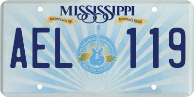 MS license plate AEL119