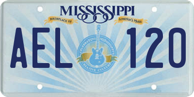 MS license plate AEL120