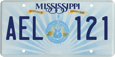MS license plate AEL121