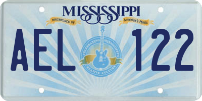 MS license plate AEL122