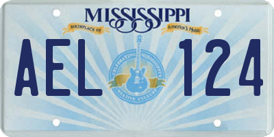 MS license plate AEL124