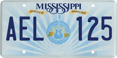 MS license plate AEL125